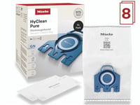 Pack de 8 sacs à poussière Miele XL Hyclean GN Pure pour aspirateurs Blanc