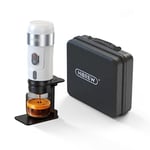 HiBREW Machine expresso H4A, Machine à café portable, Cafétière 12V, 15 bar de pression, Cafétière à capsules compatible avec Nes* OriginalLine, DG* et le café moulu, Avec Sac et Support, Noir