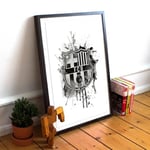 Fotbollsstjärna M-Messi Poster Vägg Konst Dekoration Canvas Målning Utan Ramrum Hem Inredning Soccer Club Fans Collection Gåva 9 20X30 no frame