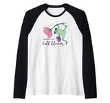 Funny frog flower saying always in full bloom Raglan Baseball Tee