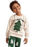 Lindex Kids' Happy Tree Jumper, Light Beige