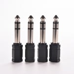 XEjU 4 Pcs 6.5mm 1/4 Male to 3.5mm 1/8 Female Stereo Audio Mic Plug Adapter Mini Jack