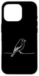 Coque pour iPhone 16 Pro Line Art Oiseau et ornithologue Moucherolle aulne