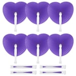 20 Pack Heart Shape Paper Hand Fans, Purple