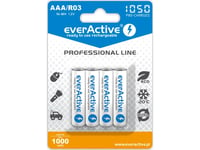 Everactive Evhrl03-1050, Laddningsbart Batteri, Aaa, Nickel-Metallhydrid (Nimh), 1,2 V, 4 Styck, 1050 Mah