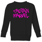 Captain Marvel Spray Text Kids' Sweatshirt - Black - 5-6 Years - Black