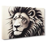 Miraculous Lion Canvas Wall Art Print Ready to Hang, Framed Picture for Living Room Bedroom Home Office Décor, 30x20 Inch (76x50 cm)