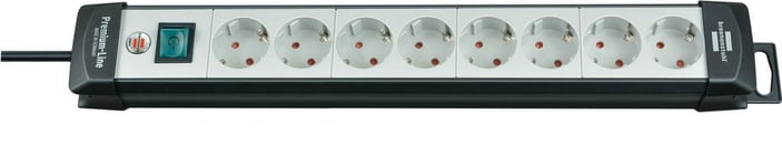 Brennenstuhl – Power strip, 8xCEE 7/3, 1xCEE 7/7, 5m cable, black/grey (1951580101)