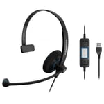 EPOS / Sennheiser SC 30 USB CTRL Mono Headset with Call Control for Skype 504548