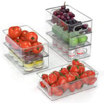 Boite de Rangement Frigo Transparent,Lot de 6, Boite Frigo Rangement, Bac Rangement Frigo, Boite Rangement Cuisine avec Poignées Organisateur Frigo,