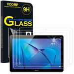 Lot 3 Films Verre Trempé de protection d'écran pour Huawei MediaPad T3 10 (9.6) AGS-L09/ AGS-W09/ AGS-L03 - TRANSPARENT