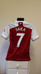 Arsenal Home Football Shirt Jersey 2020-2021 SAKA 7 Small BNWT