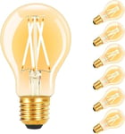 Kowanie Ampoule LED E27 Lampe Vintage - A60 Blanc Chaud Filament Ampoule Rétro Edison Ampoule Verre Economique 4W pour Salle à Manger Industrielle Cuisine Couloir Maison Bar