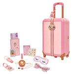 Disney Princess Travel Suitcase Play Set for Girls with Luggage Tag Style Collection, 17 Pretend Play Accessories Pieces Including Travel Passport! for Ages 3+