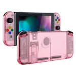 eXtremeRate Back Plate for Nintendo Switch Console, NS Joy con Handheld Controller Housing with Colorful Buttons, DIY Replacement Shell for Nintendo Switch - Cherry Pink