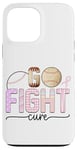 Coque pour iPhone 13 Pro Max Go Fight Cure Thème de sensibilisation au baseball Rose