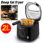 New Electric Deep Fat Fryer Easy Clean Non-stick Chips Pan & Basket 2 L 1300W