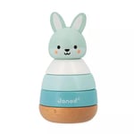 Janod bunny FSC Wood Rabbit-4 Stackable Pieces-Early-Years Toy-Fine Motor Skills-in Partnership with WWF-12 Months +, J08653, Blue