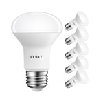 LVWIT 8W Ampoule LED Reflecteur E27 R63, Equivalente à Ampoule Incandescente 60W, 806Lm 2700K Blanc Chaud, Non-Dimmable, Lot de 6