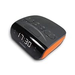 Metronic 477034 Radio Réveil Double Alarmes Tuner AM/FM Gris Orange