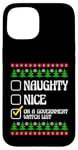 Coque pour iPhone 15 Funny Naughty Nice On A Government Watch List Christmas