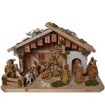 Alfred Kolbe Krippen 1356/0 G Crèche de Noël en Bois pour Figurines de 10-12 cm Dimensions 50 x 25 x 30 cm