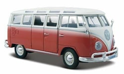 Volkswagen VW T2 Van Samba 1962 Rouge W/Blanc Roof 1:25 Model 31956R Maisto