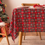 Juldekoration Nyår Bordsduk Pläd Snöflinga Xmas Hem Cover Duk Rektangulär Soffbord Duk Stor röd rutig snöflinga Big red plaid snowfl 140x260cm