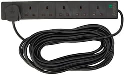 pro elec 6 Gang 10 m Extension Lead Surge Protector - Black