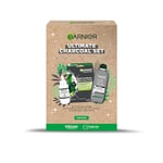 Garnier's Ultimate Charcoal Gift Set for Face, with Serum, Face Mask and Micellar Purifying Jelly Water to Reduce Imperfections, Approved by Cruelty Free International, Vegan