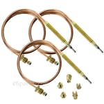 3 x UNIVERSAL Thermocouple Kit 1200mm & Fixings Gas Boiler Oven Cooker Grill