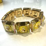 Swarovski Yellow Bracelet Chroma Cushion Cut Adjustable Gold Colour