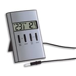 TFA Dostmann Thermomètre numérique intérieur/extérieur, température intérieure/extérieure, valeurs maximales et minimales, Surveillance du congélateur/Aquarium, (L) 64 x (l) 22 (58) x (H) 98 mm