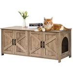 Vevor - Enceinte double pour litiere pour chat, armoire spacieuse pour bac a litiere cache, conception en bois a double chambre, convient aux bacs a