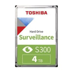 Toshiba S300 Surveillance - Disque dur - 4 To - interne - 3.5" - SATA 6Gb/s - 5400 tours/min - mémoire tampon : 128 Mo