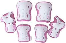 FakeFace Kids 6PCS Safety Protective Gear Knee Elbow Wrist Pads Set Adjustable Wrist Guards Skate Roller Cycling Riding Knee Braces Elbow Guards Wrist Support Protector Kneepad for Outdoor Sports