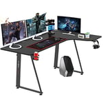 Dripex Bureau Gaming Ergonomique, Table d'ordinateur en Forme de L, Grand Bureau de Jeu avec Panier à Boissons et Crochet pour Casque, Adapté au Bureau et à la Maison 160 x 100 x 75 cm