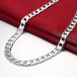 925 Sterling Silver Halsband för mäns 20/24 tum Klassisk 8 mm kedja Lyxsmycken Bröllop Julklappar 50cm 20inches