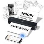 IDPRT MT610 Portable Thermal Printer for Travel, A4 Small Wireless Printer for &