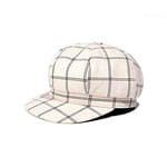 ZYM Autumn Winter Octagonal Hat Women Beret Plaid Newsboy Cap Hat Female Vintage Ladies Hats Painter Cap-Beige