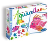 SentoSphère - AQUARELLUM JUNIOR - POISSONS - Kit peinture - Peinture Aquarellable Magique - A partir de 7 ans - fabriqué en France, Multicolore, Ensemble de 10 pièces