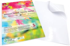 Evergreen Goods 50 Feuilles A4 Blanches Etiquettes Autocollantes Papier Pour L'Impression De Photos Et D'Images | Papier Stickers A Résistantes Aux Éclaboussures Pour Imprimantes À Jet D'Encre & Lase