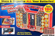 Battery Daddy 180 Batteries Organiser Storage Box Case Bag with Battery Tester