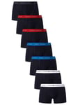 Tommy Hilfiger7 Pack Signature Cotton Essential Trunks - White/Indigo/Dark Mag/Desert Sky