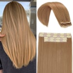 Raka hårförlängningar Clip in Long Synthetic Hair Extensions 20 tum tjocka hårförlängningar för kvinnor (20 tum, ST-Honey Blonde)