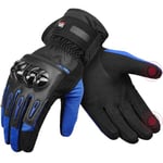 KEMIMOTO Gants de Moto Hiver Homologués 2KP CE, Gants à Trois Doigts Écran Tactile Imperméable, Protection Legère et Chaude, VTT, Activités en Plein air Femme et Homme Gants Tactiques