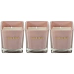 The Home Deco Factory - Bougie parfumée carrée Nude 7 cm (Lot de 3) Rose poudré