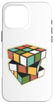 Coque pour iPhone 16 Pro Max Puzzle rétro en forme de cube - Couleurs vives et géométriques