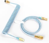 C03 CÂBLE USB C SPIRALÉ POUR CLAVIER DE JEU, CABLE USB C TRESSÉ POUR CLAVIER MÉCANIQUE IN STARLIGHT NYLON AVEC AVIATEUR EN MÉTAL DORÉ AMOVIBLE, TYPE-C VERS USB-A CÂBLE DE CLAVIER-B[CLA171411]