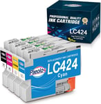 LC424 LC 424 Cartouches d'impression Compatibles pour Brother LC 424 LC-424 Cartouches LC424 pour Brother DCP-J1200W DCP-J1200WE Noir, Cyan, Magenta, Jaune, Pack de 4